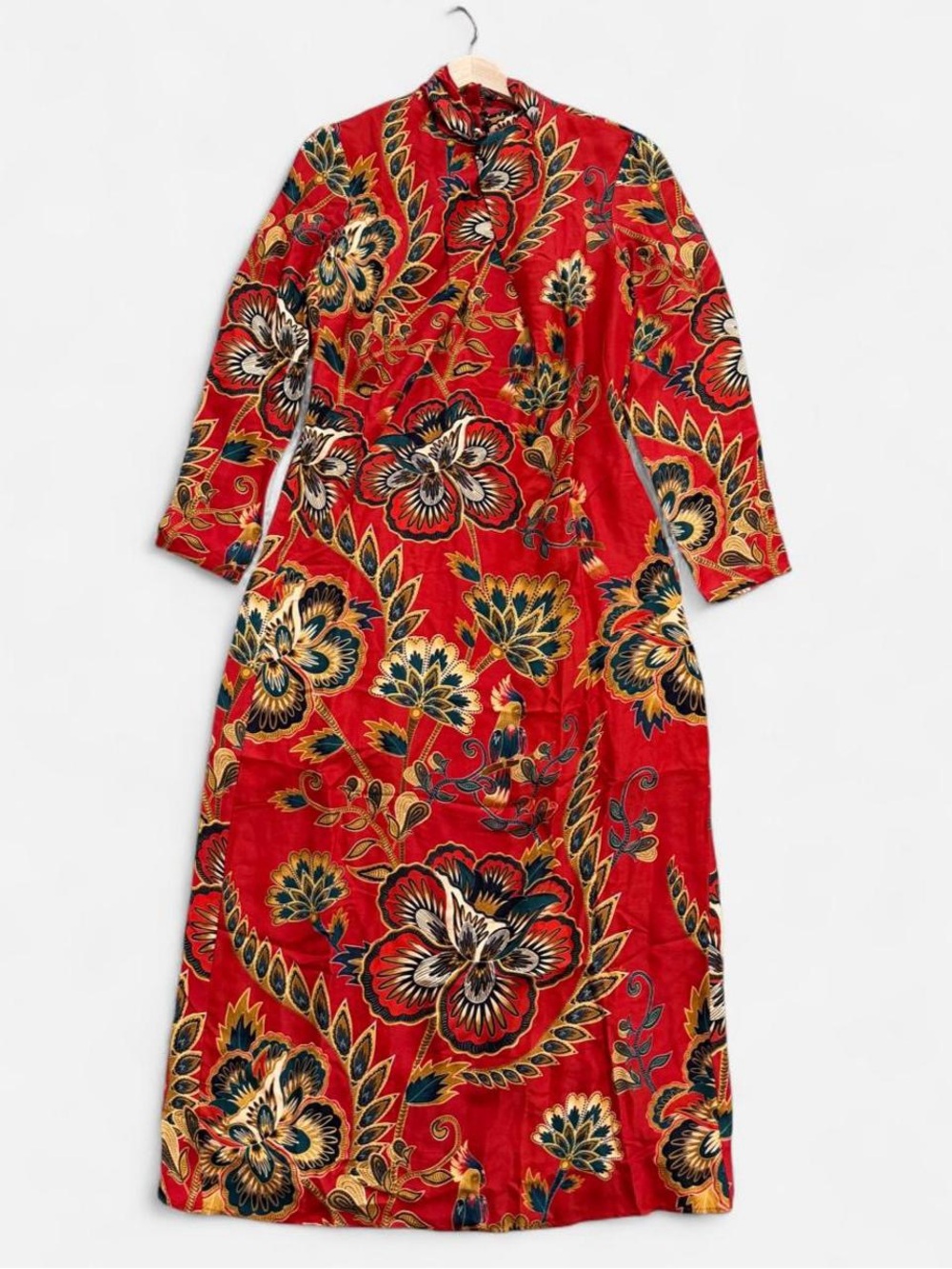 NWT FARM RIO Red Maxi Floral Cutout Midi Dress - Picture 6 of 16